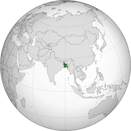 Bangladesh on Globe
